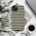 thumbnail image 5 of Vintage Checkered Phone Case, Retro Black and Beige Diamond Pattern Protective Cover, Classic Bold Design Compatible with iPhone 16 15 14 13 12 11 Plus Pro Max Mini, 5 of 6