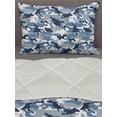 thumbnail image 3 of Camouflage Comforter & Sham Bedding Set, Illustration Abstract Soft Colors Pattern Surreal Shapes Design Art, 3 pcs Duvet Set Microfiber Filling Quilt, 5 Sizes, Slate Blue Indigo Grey, by Ambesonne, 3 of 4
