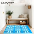 thumbnail image 3 of ODIKA 6'x9' Machine Washable Non-Slip Area Rug, Hexagonal Honeycomb Design Floor with Abstract Contemporary Style High Traffic Rug with Pad, Blue, 590424, 3 of 8
