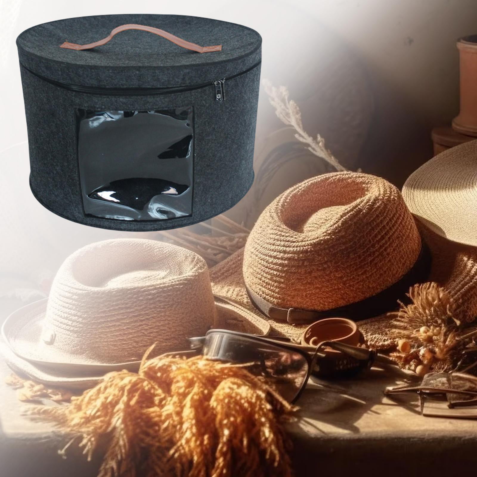 Hat Box Organizer 17" Diameter For Women Men Storage Round Large Travel  Hat W8G5