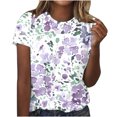 thumbnail image 1 of Tops Cortos para Mujeres Casual de Moda Impreso Cuello Redondo, Camiseta de Manga Corta para el Uso Diario, Fiesta Y Cómodo, 1 of 4
