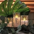thumbnail image 3 of Rhytsing Birch Design Glass Battery Operated LED Candles with Timer, Flameless Pillar Candles Spring & Summer Decor- Include 6 Batteries, 3 of 6
