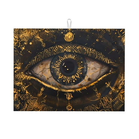 

Coaee Mystical Golden Eye for Kitchen Drying Mat Dish Drying Mats for Kitchen Counter Foldable Water-Absorbent Suitable for Draining Racks