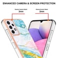 thumbnail image 4 of Allytech Galaxy A33 5G Case, Pretty Marble Design Heavy Duty Shockproof Hybrid Hard PC Soft TPU Bumper Three Layer Drop Protection Anti-Fall Cover Case for Samsung Galaxy A33 5G - Green Pink, 4 of 5