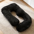thumbnail image 4 of J-Shaped Pregnancy Pillow (65" x 16" x 8"), Black, Full Body Maternity Support for Back, Hip & Belly Relief, Removable Washable Cover,, 4 of 6