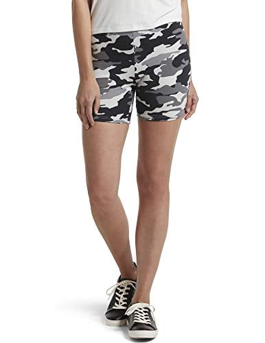 HUE Women's High Waist Blackout Cotton Bike Shorts, Assorted, Black Camo,  Small - Walmart.com