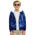 thumbnail image 4 of Chririnla Funny Wolf Florals Boys Youth Sports Jacket Hoodie Zip Up Long Sleeve with Pockets Lightweight Athletic Wear Size 10-12, 4 of 7