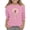 Pink, variant on KAUOD 3/4 Length Sleeve T-Shirt for Girls Round Neck Casual Summer Tunic Tops Teens Basic Tees Embroidered Shirts Pleated Blouse