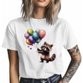 thumbnail image 4 of Camisetas casuales de manga corta con globos de colores y mapaches para hombre. Camisetas gráficas., 4 of 8