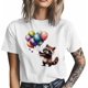 thumbnail image 4 of Camisetas casuales de manga corta con globos de colores y mapaches para hombre. Camisetas gráficas., 4 of 8
