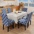 thumbnail image 2 of Dining Chair Covers, Geometric Print Dining Chair Slipcovers, Removable Washable Stretch Furniture Protector for Kitchen Room Hotel Table Banquet (2 Per Set, Lake Blue), 2 of 7
