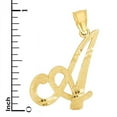 thumbnail image 2 of 10K Solid Real Yellow Gold Personalized Cursive A Initial Pendant Necklace, Available in Different Letters Charm with Diamond Cut Gifts for Her with 18" Gold Chain, 2 of 7