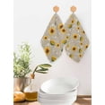 thumbnail image 2 of Brown Yellow Sunflower Kitchen Dish Towels for Drying Dishes Set of 3, Summer Botanical Farmhouse Floral Waffle Weave Microfiber Hand Tea Bathroom Towels Quick Dry & Absorbent Towel 12x12, 2 of 7