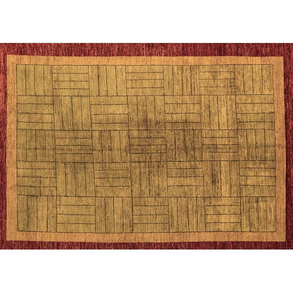 Ahgly Company Indoor Rectangle Abstract Brown Modern Area Rugs, 8' x 12'