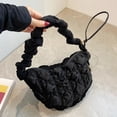 thumbnail image 2 of Bolso Bandolera Con Forma Nube para Mujer Bolsos Con Asa Superior Suave Bolsos Casuales Fruncidos (negro), 2 of 9