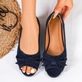 thumbnail image 6 of Navy Women'S Shoes Casual Slip-On Flat Peep Toe Design With Bow Accent For Women Plus Size Size 40 Eu Foot Length 9.84 Inches Weighs Approximately 0.73 Pounds, 6 of 9