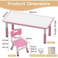 thumbnail image 3 of Conjunto Ajustable de Mesa y 6 Sillas para Niños con Diseño Graffiti Fácil de Limpiar, Ideal para Actividades, Manualidades y Juegos en Guarderías, Aulas y Hogar,sin estuche de almacenamien, rosa, 3 of 9
