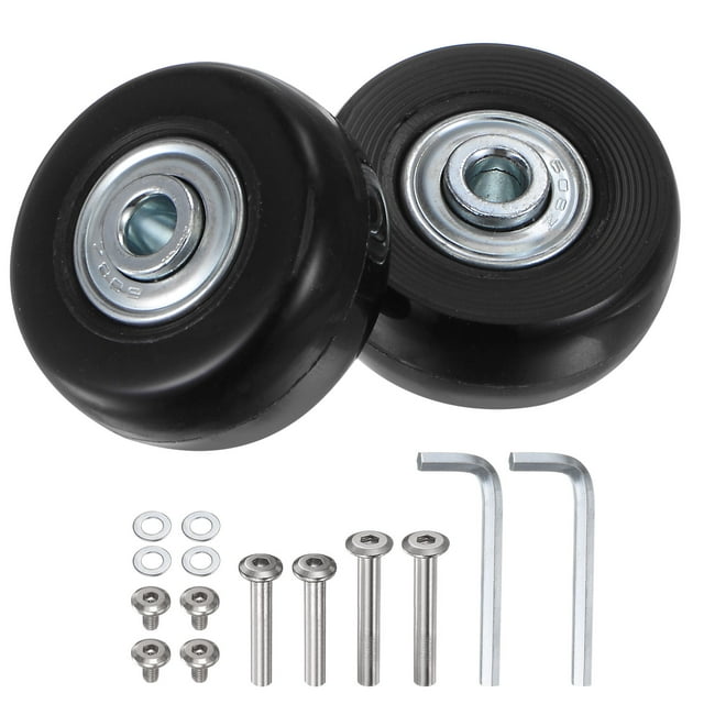Unique Bargains Roues de Bagage de Remplacement 43x18mm Kits de Réparation de Roue de Valise 2 Roues de Roulement PU pour Sac de Chariot, Patin en Ligne