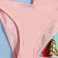 thumbnail image 4 of BOBOGOJP Girls' 3 Piece Set Solid Color Bikini Swimsuit Cute Ruched Bathing Suit with Beach Short (Pink,2-3 Years), 4 of 5