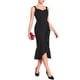 thumbnail image 4 of INSPIRE CHIC Vestido Midi de Cola de Pez sin Mangas con Escote Corazón Elegante y Volantes para Mujeres en Negro, 4 of 5