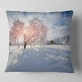 thumbnail image 2 of Designart Winter in Carpathian Village - Landscape Photo Throw Pillow - 16x16, 2 of 5