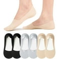 thumbnail image 2 of Women's No-Show Liner Socks, 6-Pair Set Nylon Non-Slip Thin Silk Footies, Invisible Socks for Flats, Loafers or Professional Shoes,Gray, 2 of 4