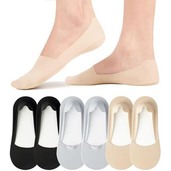 SnnmBlm Thin No Show Socks for Loafer, Low Cut Liners No See Non Slip Sock Gray 6 Pairs
