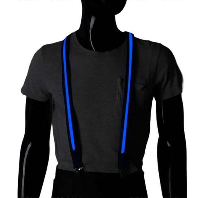 Glowing Harness Strap Cosplay Party Night Club Male Suspenders Belt Electric Harness Strap Fashionable LED Back Support Red