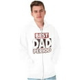 thumbnail image 4 of Father's Day Worlds Best Dad Period Men's Big & Tall Graphic Zip Up Hoodie Brisco Brands 2X, 4 of 5
