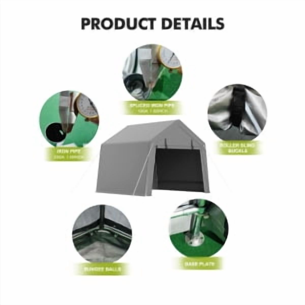 Shelter Storage Shed,Portable Garage Carport for Motorcycle,Boat, or Garden Tools,Bicycle Storage Shed with Roll-Up Zipper Door and Vent,Motorcycle Shelter with Waterproof PE Tarp