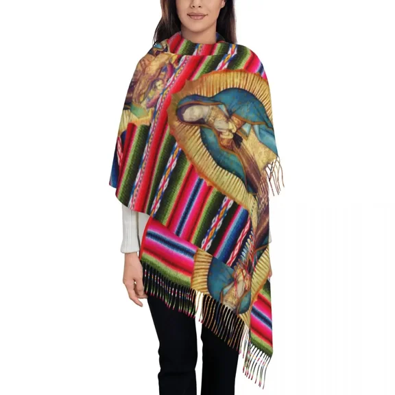Our Lady Of Guadalupe Shawl Wrap Women Winter Warm Large Long Scarf Neckerchief Shawl Scarves