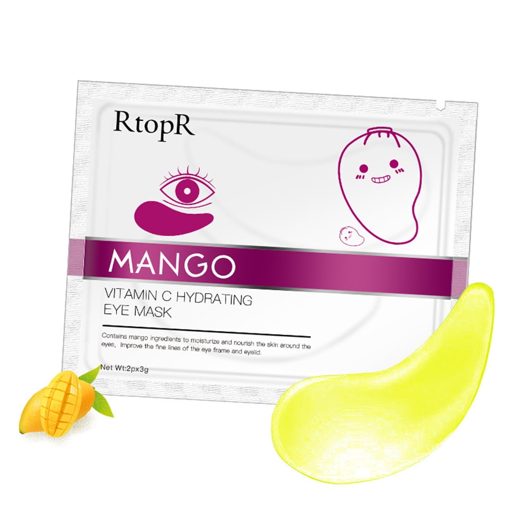 YFMHA 2pcs Collagen Mango Eye Masks Vitamin C Anti-Aging Dark Circles Acne Patch