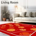 thumbnail image 2 of ODIKA 8'x10' Machine Washable Non-Slip Area Rug, Pass Dribble Challenge Team Sport Artistic Floor Display High Traffic Rug with Pad, Red, 675294, 2 of 8