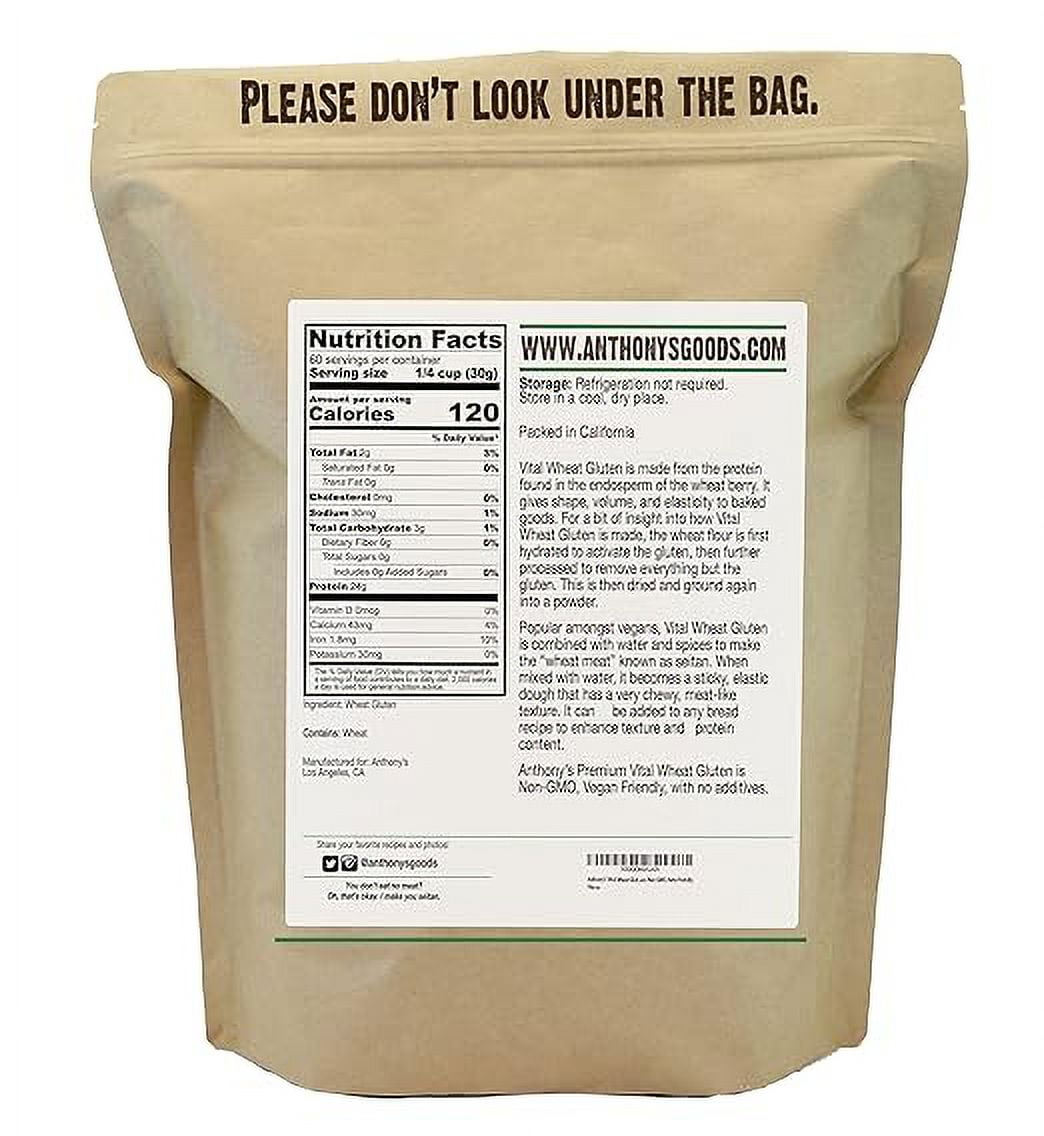 Anthony's Vital Wheat Gluten, 4lbs, High in Protein, Vegan, Non GMO, Keto Friendly, Low Carb