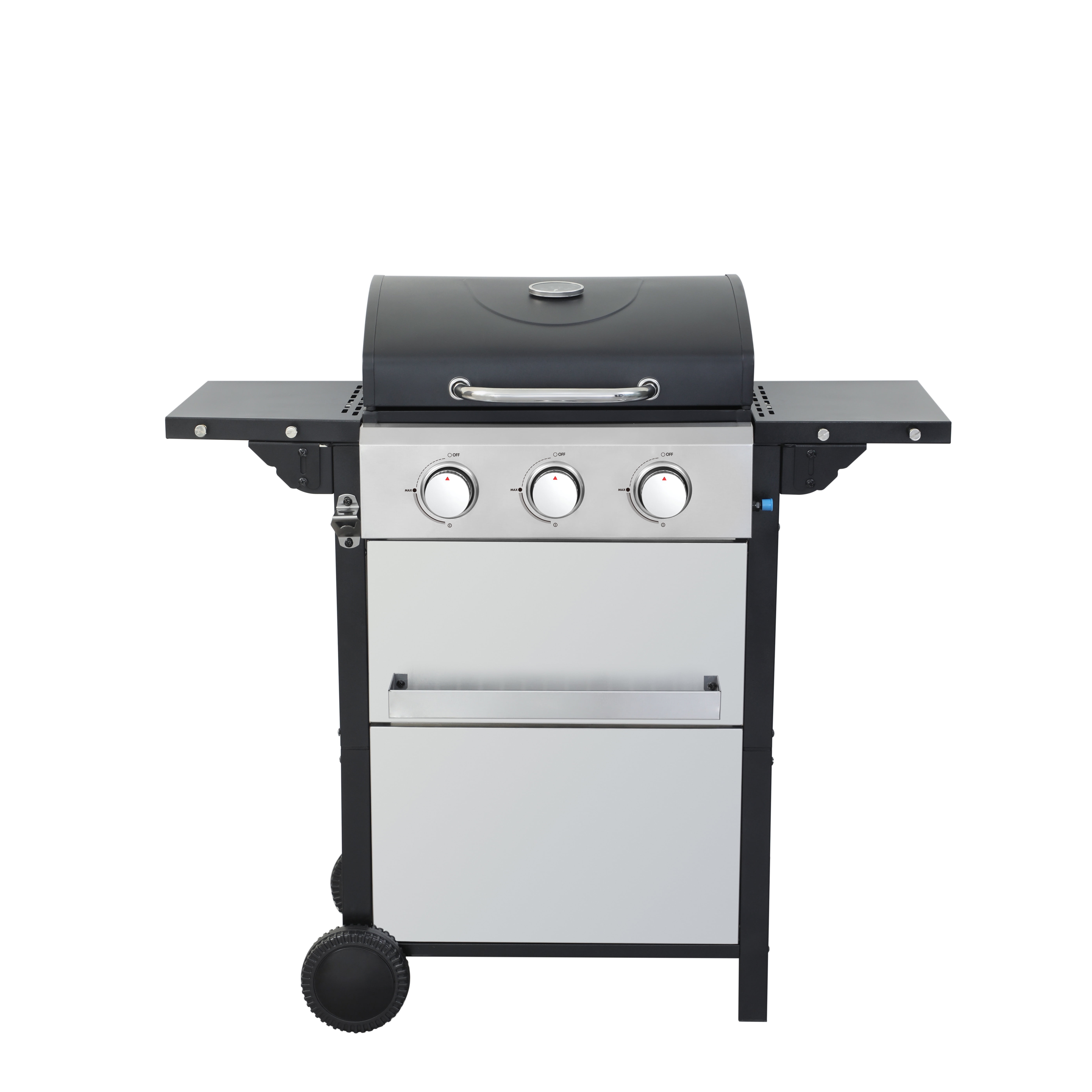 3-Burner Propane Gas BBQ Grill, 25650BTU Stainless Steel Outdoor Barbecue with Foldable Side Tables, Enamel Cooking Grids & Auto Ignition – Perfect for Garden, Patio, and Camping