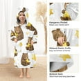 thumbnail image 4 of Cute Brown Bears Hold Yellow Stars Flannel Wearable Blankets Hooded Design Long Sleeves Wrap Unisex for 3T-14Y S, 4 of 7