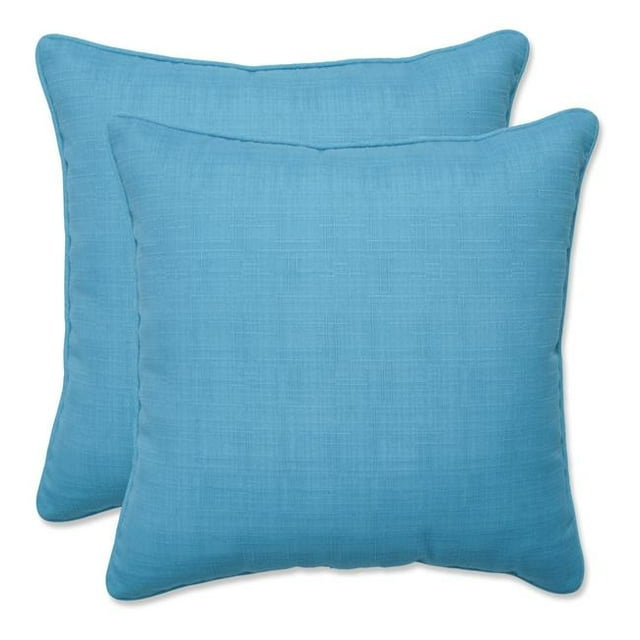 Pillow Perfect 687544 Véranda Extérieure / Intérieure Turquoise 16.5 Pouces Jeter Oreiller (Lot de 2)