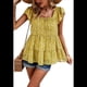 thumbnail image 3 of Blusas Tipo Túnica de Verano para Mujer, Blusas Informales Elegantes, Holgadas, de Corta. Amarillo L, 3 of 10