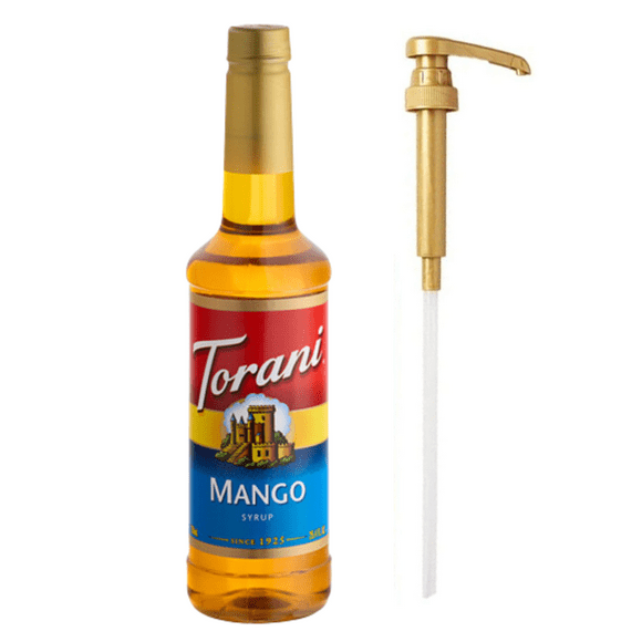 Torani Mango Flavoring Syrup Plastic 750 mL with Bonus Squeeze Pump