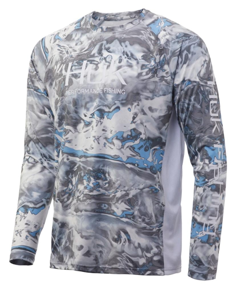 Huk Men's Mossy Oak Hydro Standards Pursuit X-Large Long Sleeve Shirt 