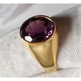 thumbnail image 2 of Natural Amethyst Ring Amethyst Gold Plated Ring Men's Ring Personalized Gift 925 Sterling Silver Gift For Men Statement Ring Gift For Her, 2 of 3