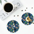 thumbnail image 5 of Disketp Different Cats Christmas Funny Coasters,6 Pcs Leather Coasters with Holder, Perfect Housewarming Hostess Gifts,Protect Furniture from Water Marks Scratch and Damage,Round Shape, 5 of 7