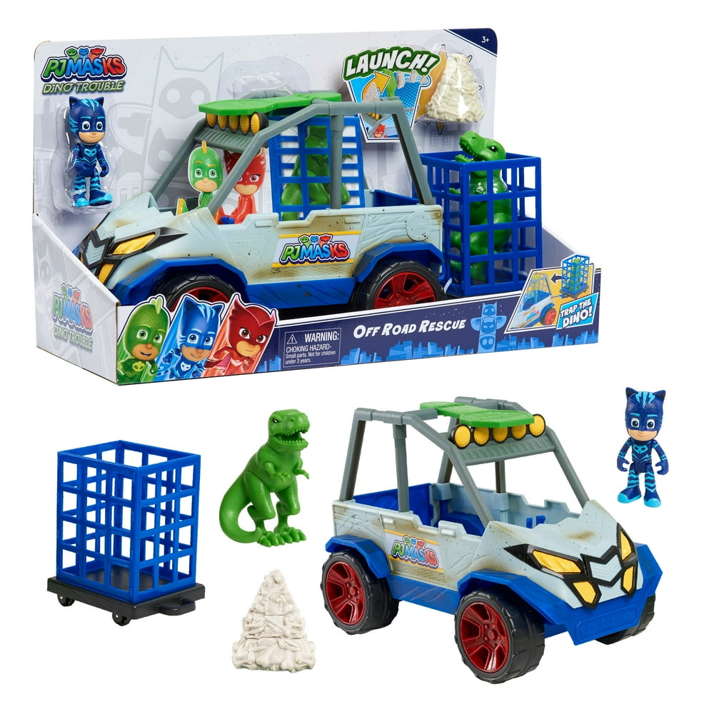 PJ Masks Dino Trouble Off Roader Rescue Vehicle, Includes Dinosaur and