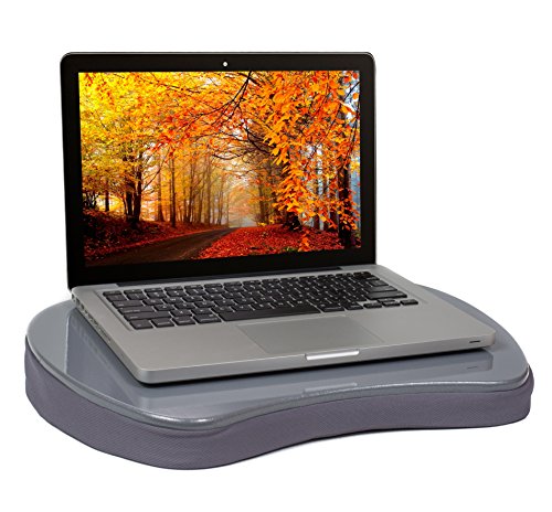 Sam Oversized Memory Foam Lap Desk with detachable USB Light and Tablet Slot Sofia Black | Supports Laptops Up To 20 Inches