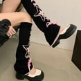 thumbnail image 3 of YooGuoGuo Leg Warmers for Women Cute Punk Y2k Stars Japanese Style Covers Girls Bowtie Lace Straps Cotton Knitted Kawaii Trumpet, 3 of 7