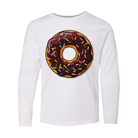 Inktastic Chololate Donut with Sprinkles Long Sleeve Youth T-Shirt