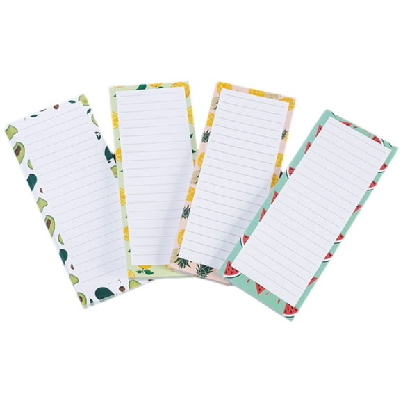 4 Pcs Blocs-Notes Magnétiques pour Réfrigérateur, Dos Magnétique, Liste d'Épicerie, Messages, Mémos