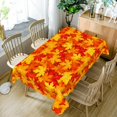 thumbnail image 5 of 60x84inches Orange Maple Leaf Rectangle Tablecloth Autumn Maple Leaves Print Polyester Fabric Table Cover Spill Proof Washable Table Cloth for Thanksgiving Day Dining Tables Buffet Parties, 5 of 7