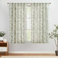 thumbnail image 2 of AIR-Linen Curtains for Living Room 63 Inch Length Green French Curtain Rod Pocket Light Filtering Toile Print Farmhouse Bedroom Drapes Window Treatment Set 2 Panels, 2 of 4