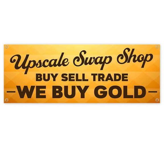 Upscale Swap Shop 13 oz Vinyl Banner With Metal Grommets